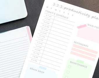 Productivity Planner for Students, Study Planner for Procrastinators, Back to School Students Planner Notepad, College, High School, Grad