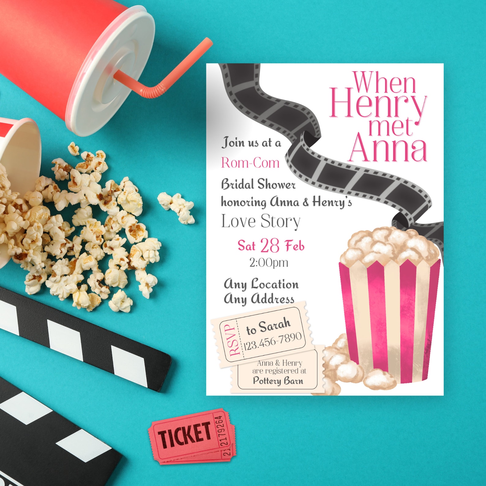 Rom Invite Examples Rom-com Movie Themed Bridal Shower Invitation Bundle, Romcom Wedding ...
