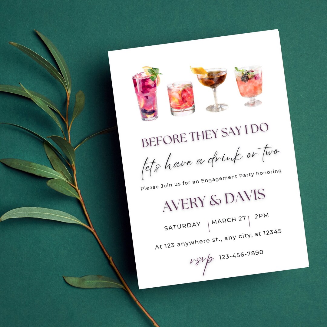 Engagement Cocktail Party Invitation Engagement Party Invitation