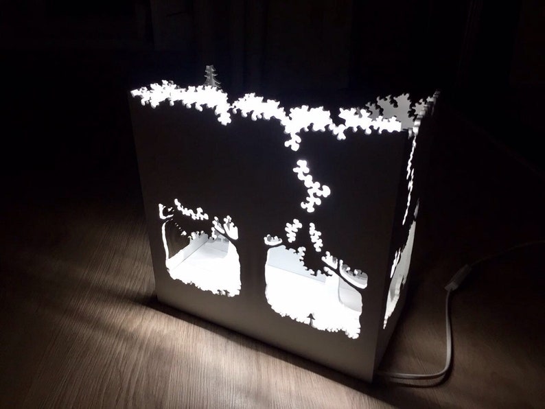 Lamp House in the forest Laser cut vector plan Instant download