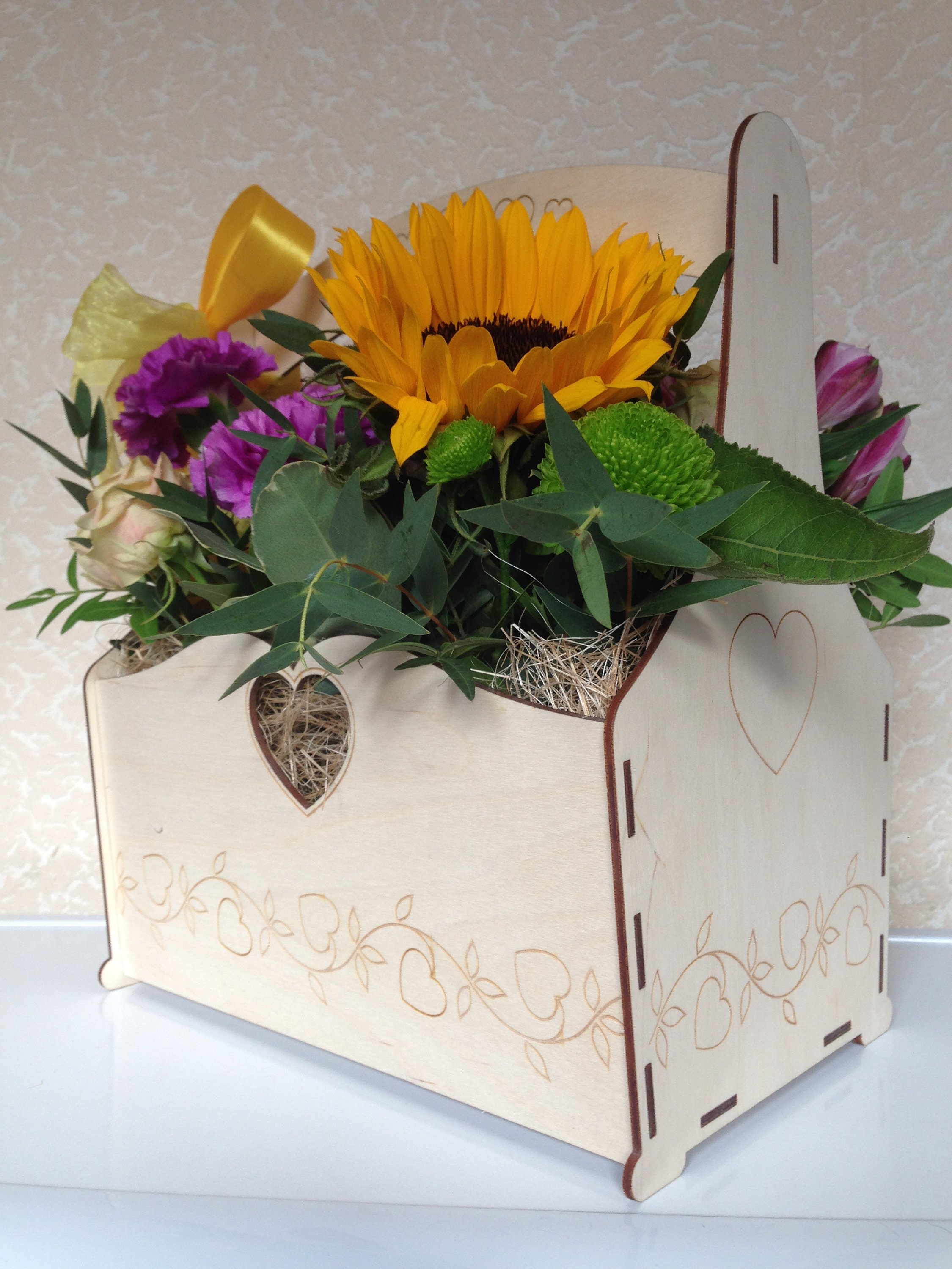 Flower box. Type3. Laser cut vector plan. Instant download Etsy