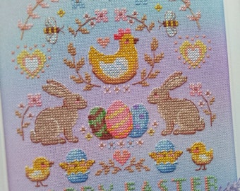 Cross Stitch Pattern Easter sampler DMC Chart Embroidery Printable PDF Instant Download