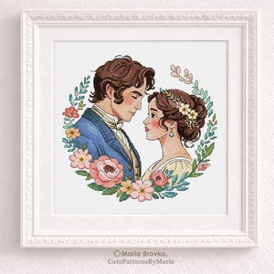 Grille DMC Orgueil et Préjugés au point de croix, téléchargement immédiat imprimable