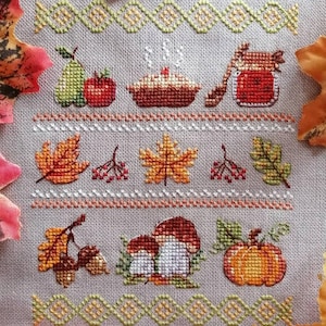 Cross Stitch Pattern Lovely Autumn Sampler DMC Chart Embroidery Printable PDF Instant Download