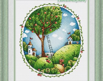 Apple Cross Stitch Etsy