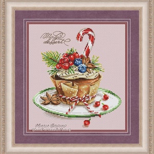 Cross Stitch Pattern &quot;Magic dessert&quot; DMC Cross Stitch Chart Needlepoint Pattern Embroidery Chart Printable PDF Instant Download
