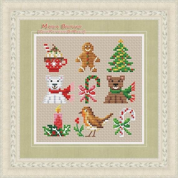 Cross Stitch Pattern christmas Sampler DMC Cross Etsy
