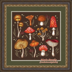 Mini Mushroom Cross Stitch Kit | Harts Fabric