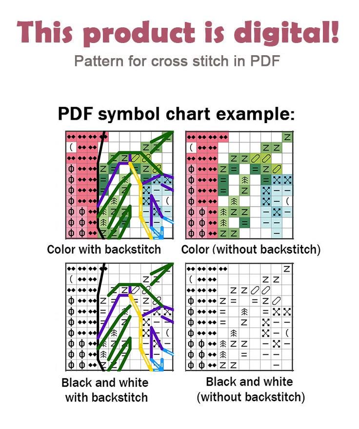Cross Stitch Pattern Cute Easter Sheep DMC Chart Embroidery Printable ...