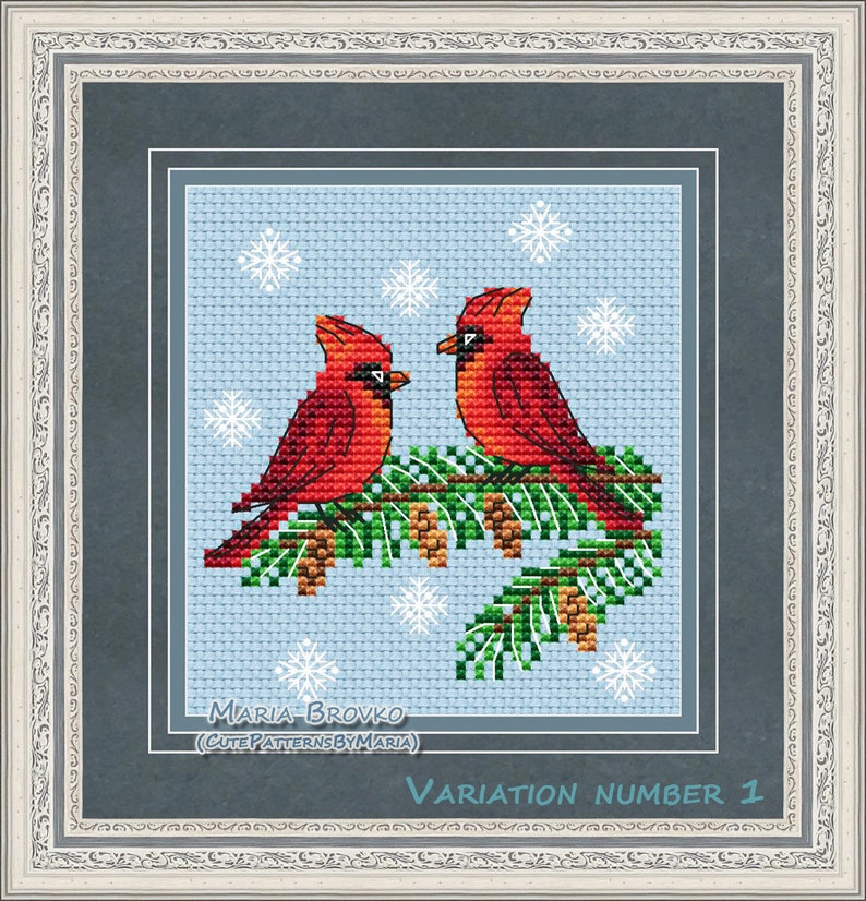 Cross Stitch Pattern cardinals. Two Variations DMC Etsy