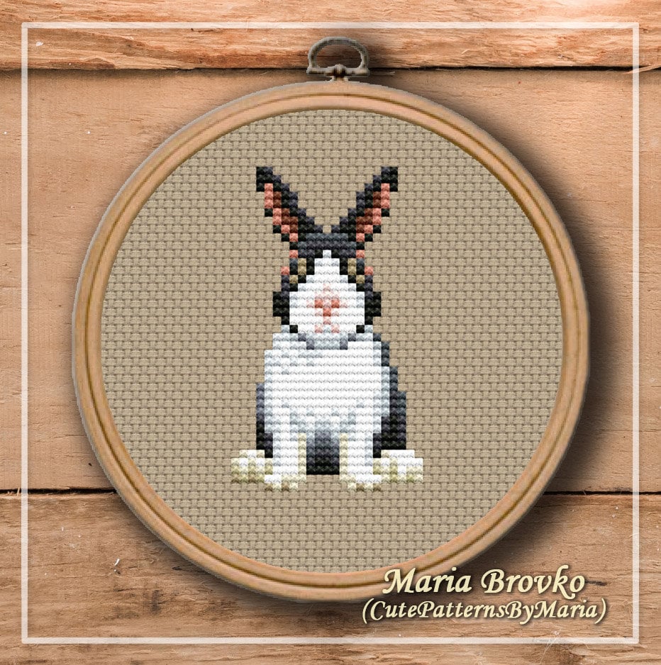 Cross Stitch Pattern dutch Rabbit DMC Chart Etsy