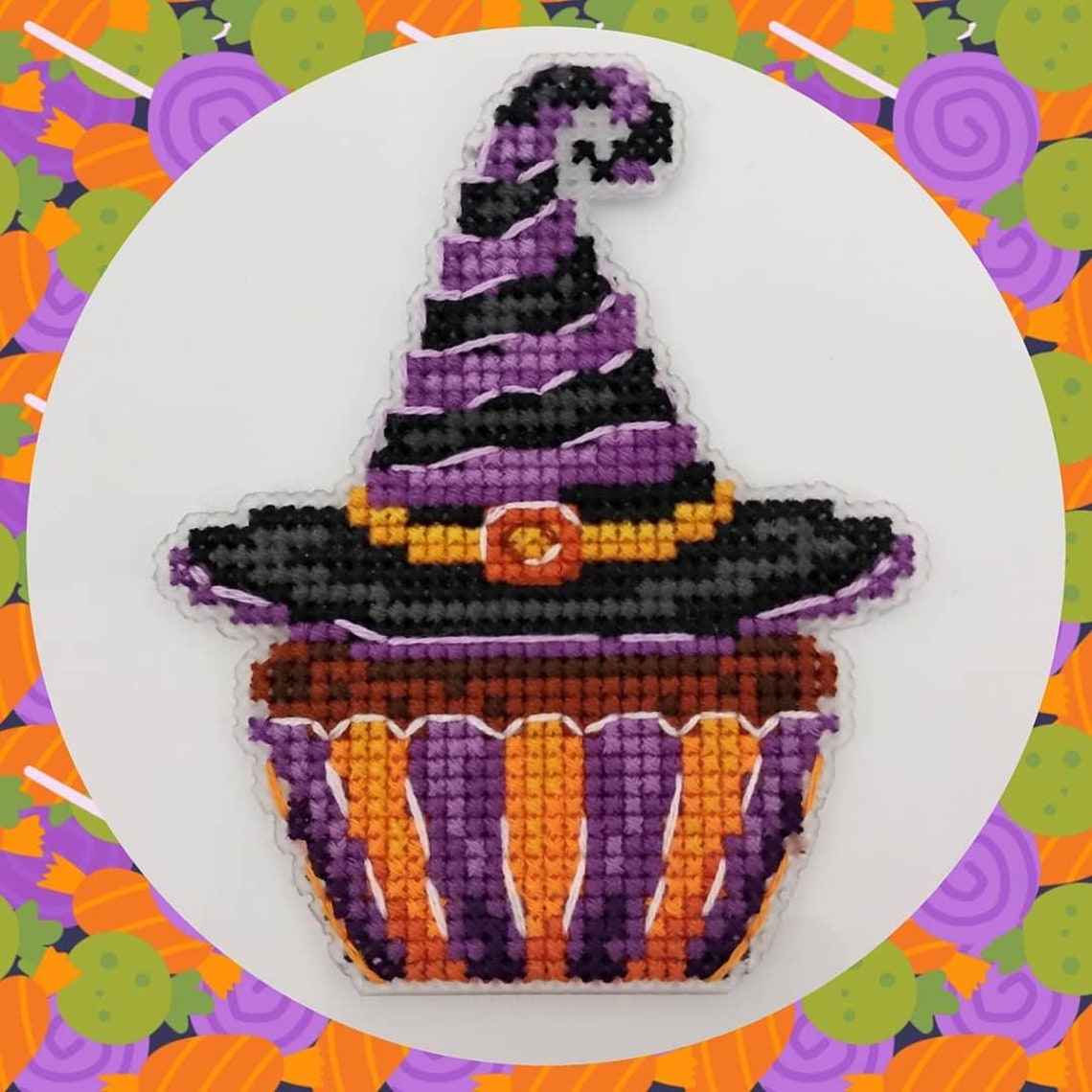 Cross Stitch Pattern Witch Hat Cake DMC Cross Etsy