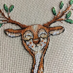Cross Stitch Pattern Spring Deer DMC Chart Printable PDF Instant ...