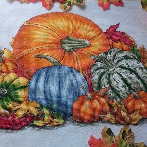 Cross Stitch Pattern Pumpkin Autumn DMC Halloween Chart Embroidery ...