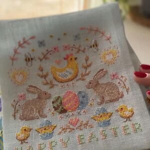 Cross Stitch Pattern Easter Sampler DMC Chart Embroidery Printable PDF ...