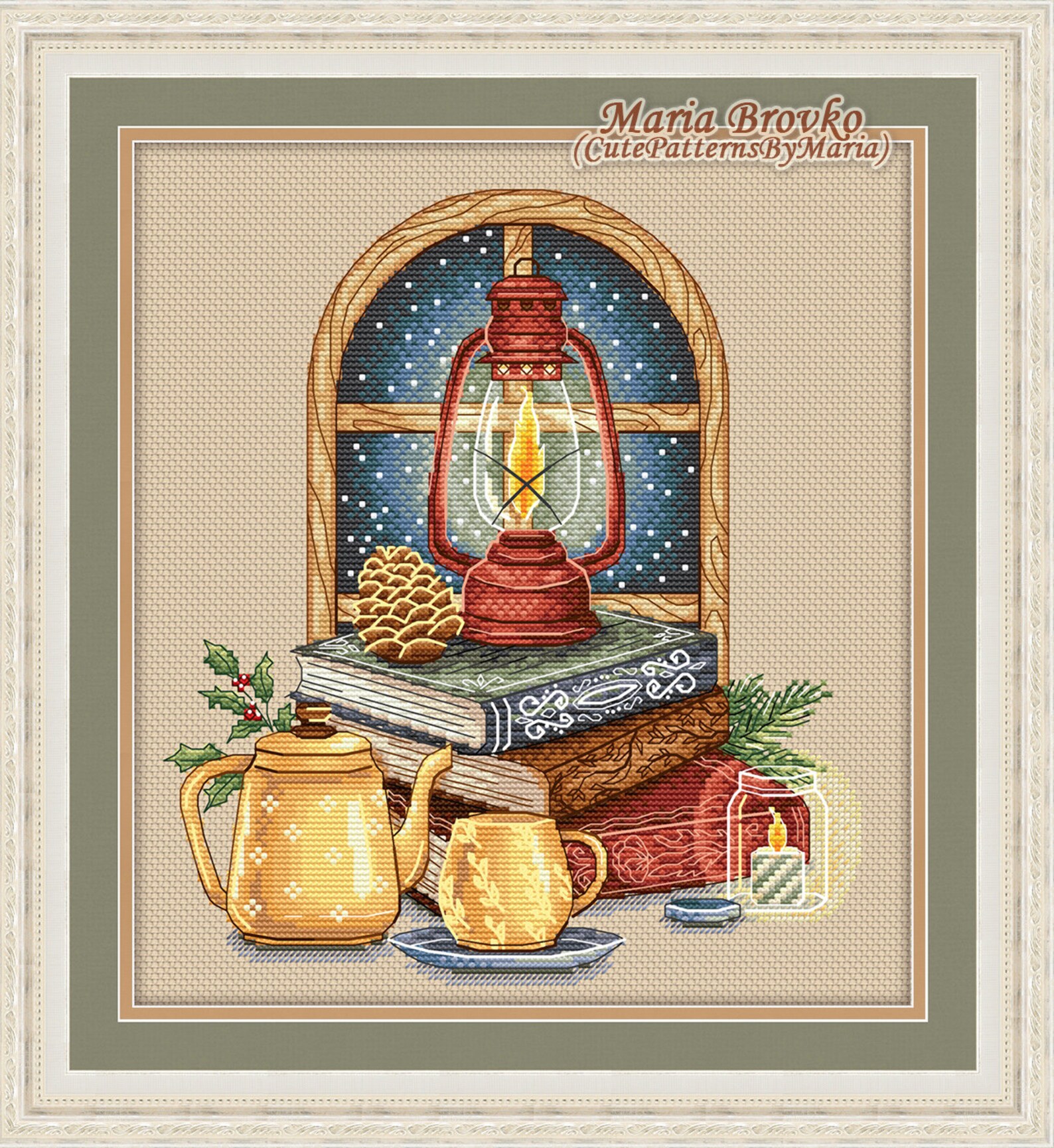 Cross Stitch Pattern Winter Window DMC Chart Printable PDF Instant ...