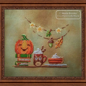 Cross Stitch Pattern Everything I love in autumn DMC Chart Halloween Embroidery Printable PDF Instant Download