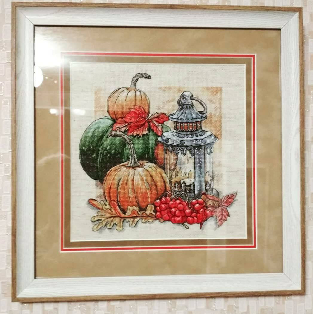 Cross Stitch Pattern Autumn Lantern DMC Embroidery Chart Printable PDF ...