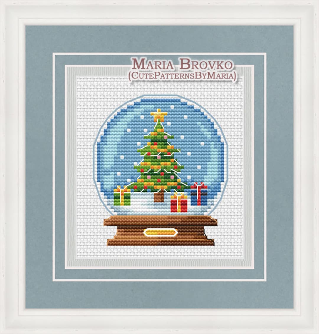 Cross Stitch Pattern "snow Globe With a Christmas Tree" DMC Cross ...