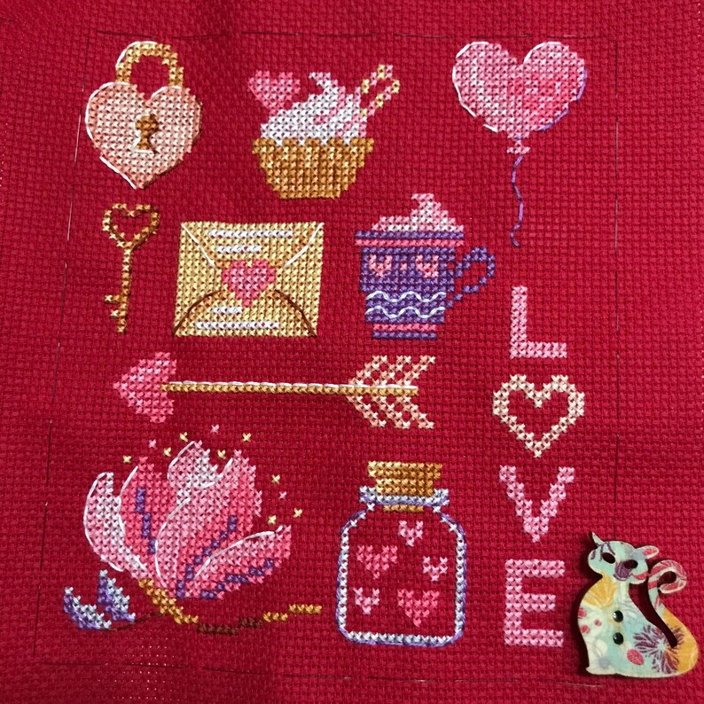 Cross Stitch Pattern Sampler love DMC Cross Stitch Etsy