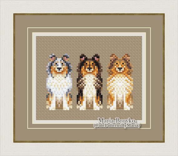 クロスステッチパターン シェルティ シェットランド シープドッグ 3