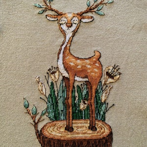 Cross Stitch Pattern Spring Deer DMC Chart Printable PDF Instant ...