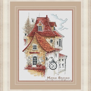 Cross Stitch Pattern Old Town DMC Chart Embroidery Printable PDF Instant Download