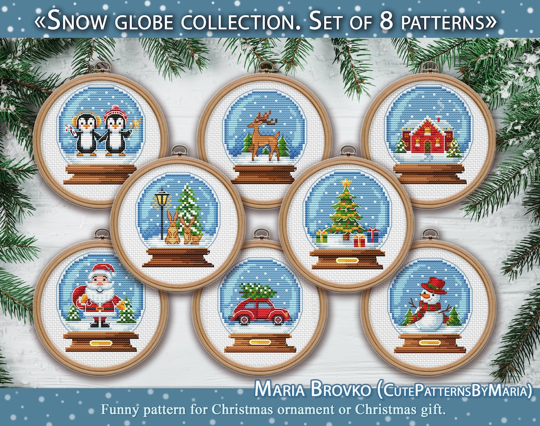 Cross Stitch PDF Patterns Decor 35% Cheaper as a Set - Christmas Snow ...