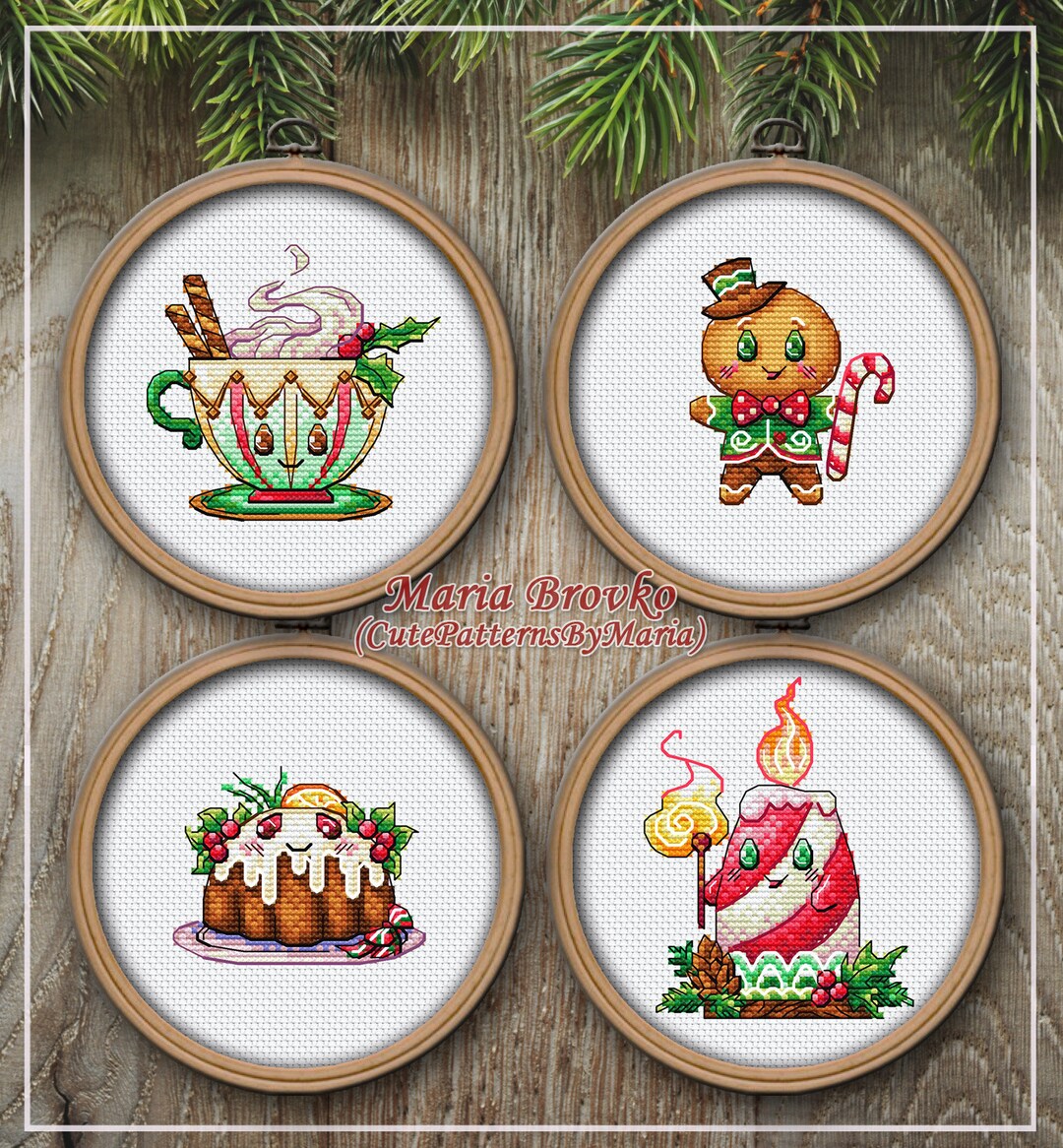 Cross Stitch Christmas Decor 30% Cheaper as a Set - Four Christmas ...