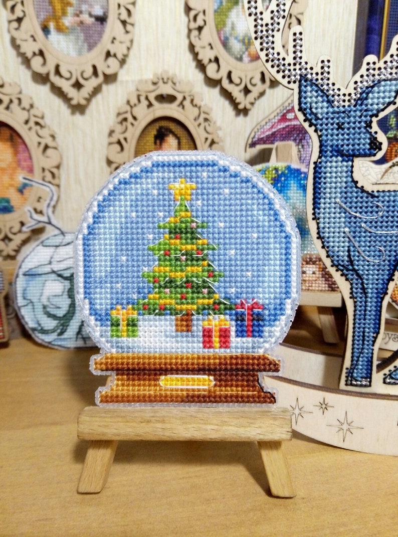 Cross Stitch Pattern "snow Globe With a Christmas Tree" DMC Cross ...