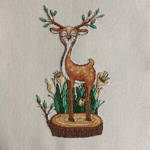 Cross Stitch Pattern Spring Deer DMC Chart Printable PDF Instant ...