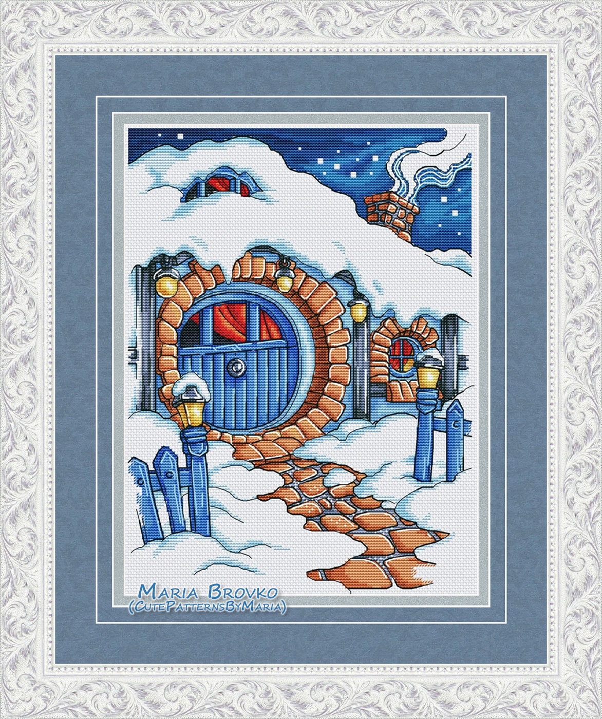 Cross Stitch Pattern Winter in the Shire DMC Cross Stitch Chart Needlepoint Pattern Embroidery Chart Printable PDF Instant Download