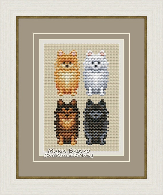 クロスステッチ パターン「ポメラニアン（犬）」DMC チャート ニードル