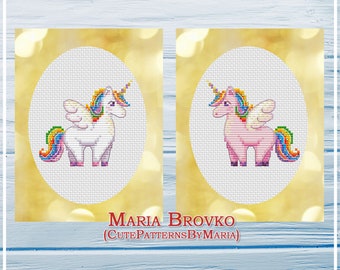 Cross Stitch Pattern "Fairytale set. Unicorns" DMC Chart Needlepoint Pattern Embroidery Chart Printable PDF Instant Download