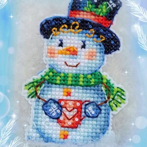 Cross Stitch Christmas Decor Snowman DMC Chart Printable PDF Instant ...