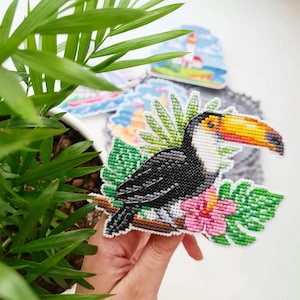 Toucan Cross Stitch Pattern DMC Chart Summer Cross Stitch Needlepoint Embroidery Printable PDF Instant Download