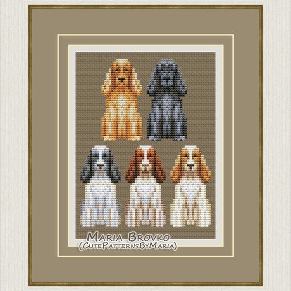 Cross Stitch Pattern "English cocker spaniel" DMC Cross Stitch Chart Needlepoint Pattern Embroidery Chart Printable PDF Instant Download