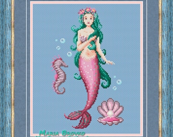 Cross Stitch Pattern | Fantasy Mermaid Purple Under the Sea | Maxanns ...