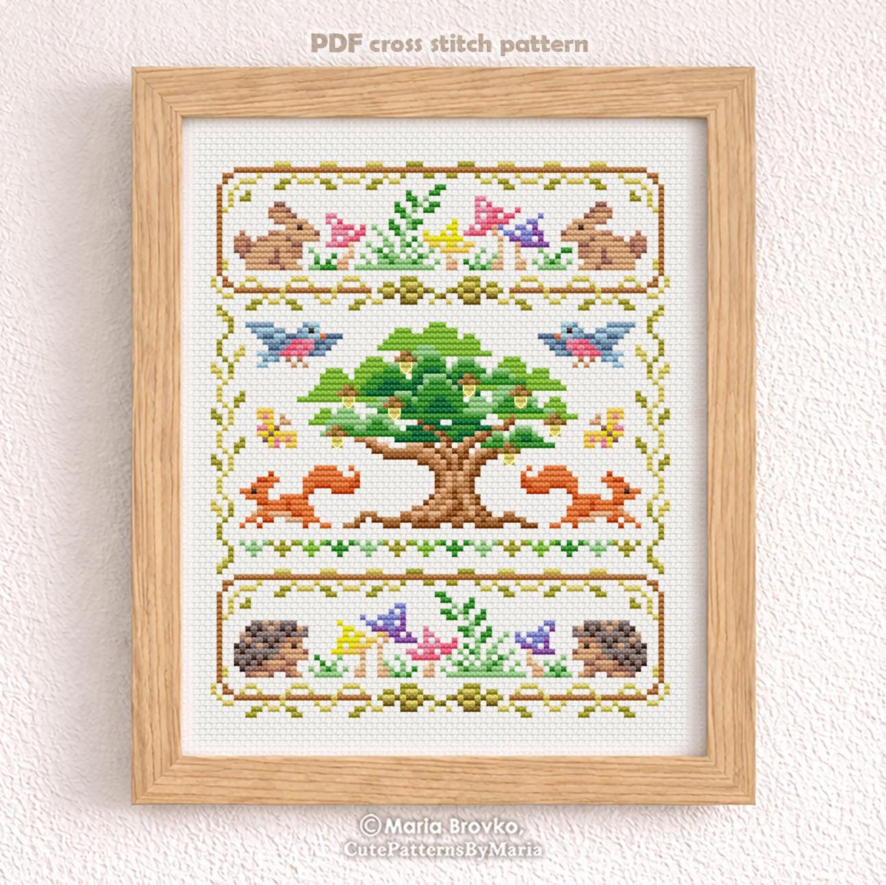 Cross Stitch Pattern Fairytale Forest Sampler DMC Chart Printable PDF ...