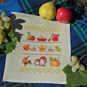 Cross Stitch Pattern Lovely Autumn Sampler DMC Cross Stitch Chart Embroidery Printable PDF Instant Download zdjęcie 10