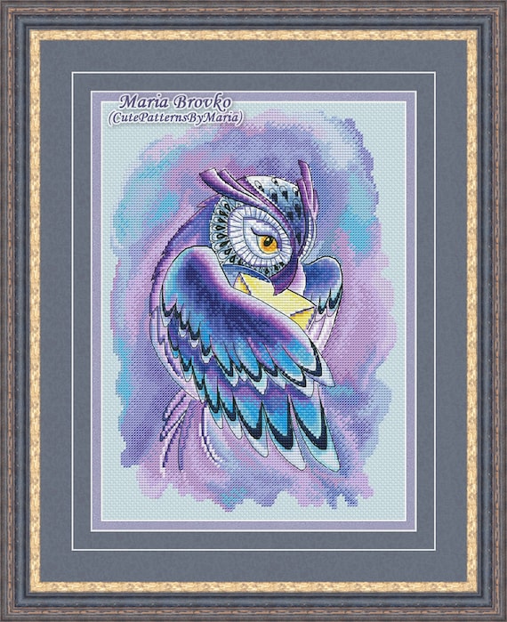 DMC Owls Cross Stitch Embroidery Pattern Chart PDF Home Decor Gift 14 Count 