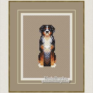 Kreuzstichvorlage Berner Sennenhund DMC Chart Printable PDF Instant Download