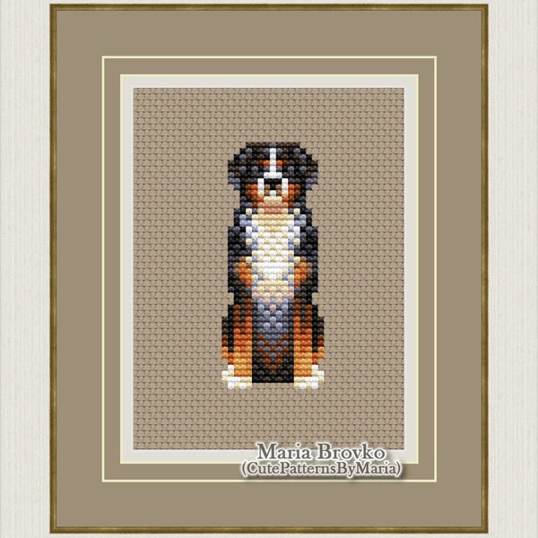 Cross Stitch Pattern Bernese Mountain Dog DMC Chart Printable PDF Instant Download