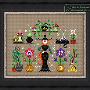 Kreuzstich Stickmuster Hexe DMC Stickmuster DMC Stickmuster zum ausdrucken Sofort Download