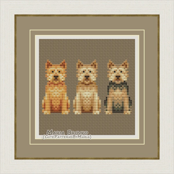 Cross Stitch Pattern "Norwich Terrier" DMC Chart Needlepoint Embroidery Printable PDF Instant Download