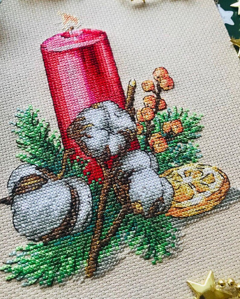 Cross Stitch Pattern christmas Candle DMC Cross Etsy