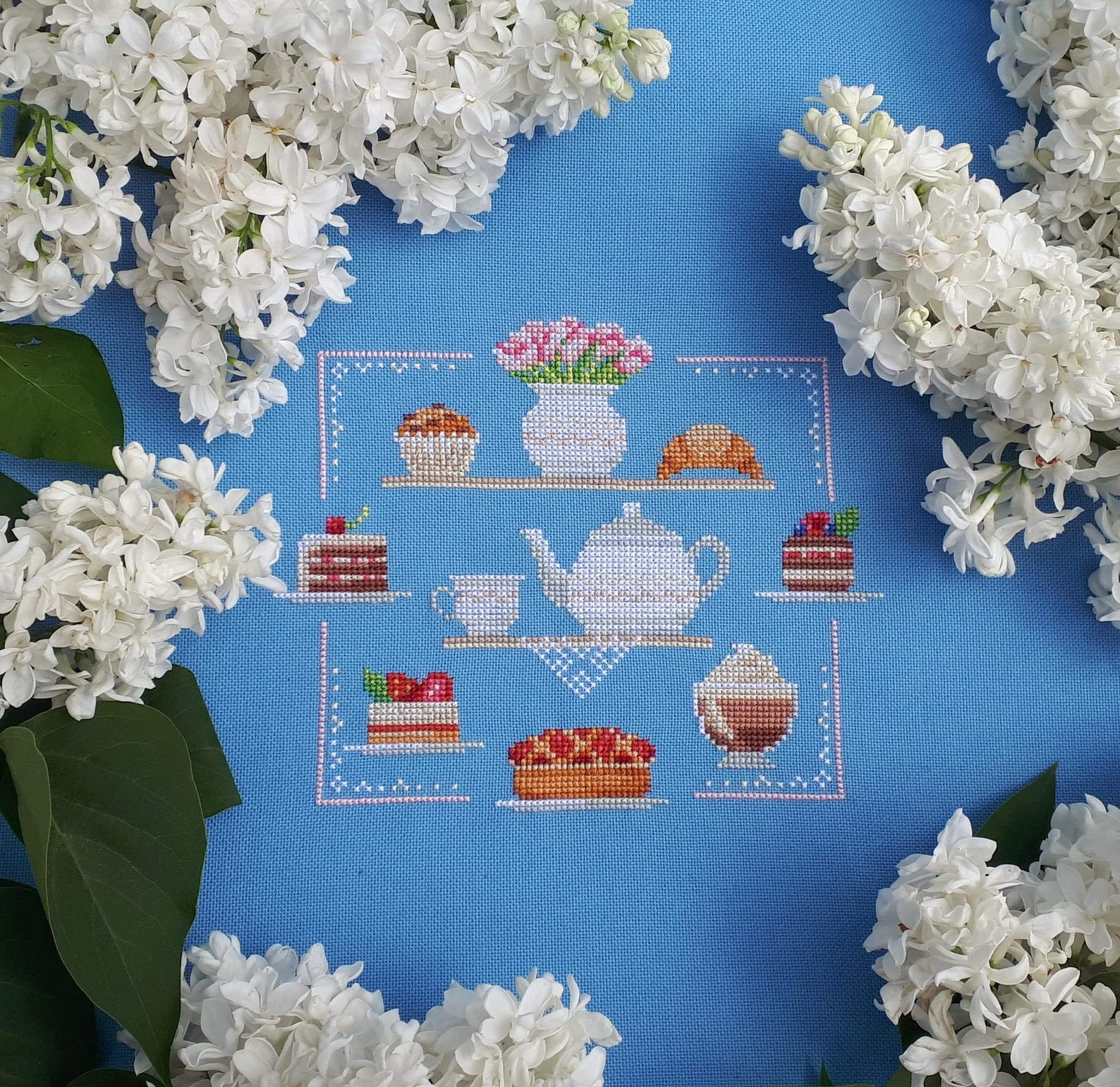 Cross Stitch Pattern Charming Desserts DMC Chart Embroidery Printable ...