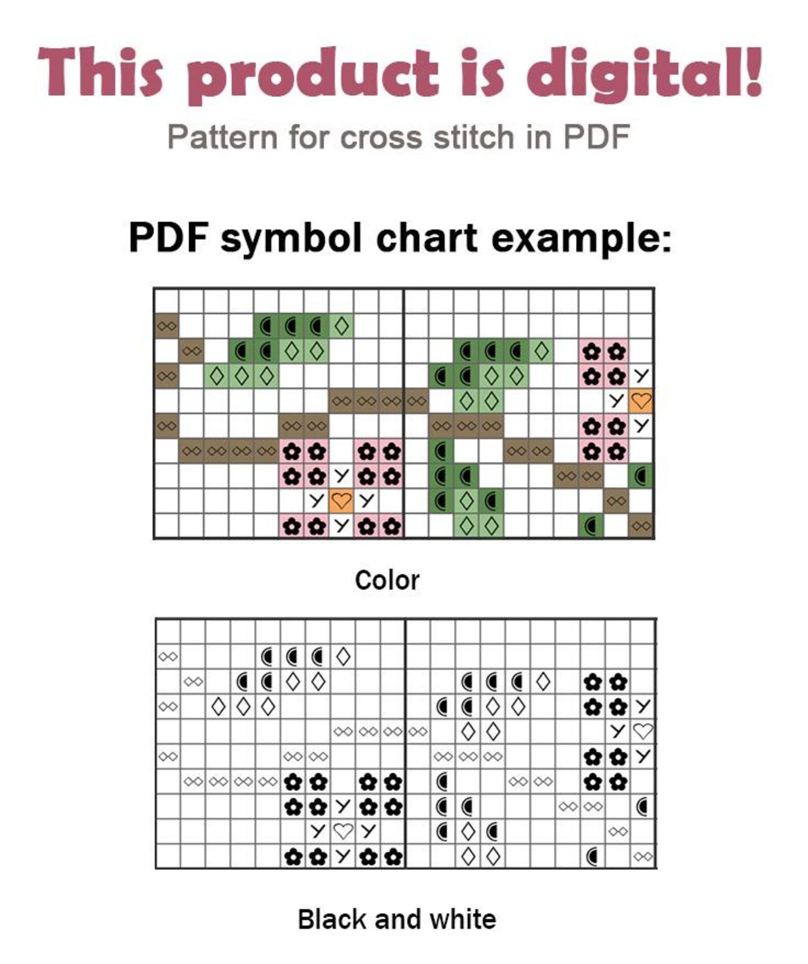 Cross Stitch PDF Pattern Forest Autumn House DMC Chart Printable PDF ...