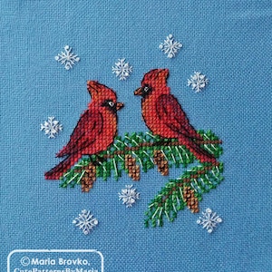 Kreuzstich Stickmuster "Cardinals."