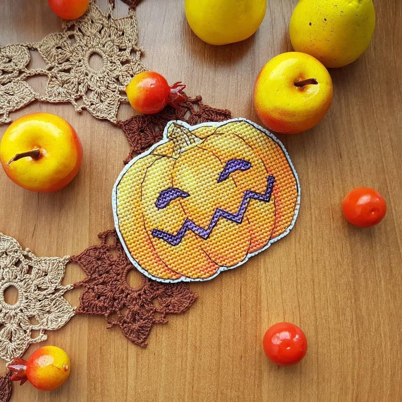 Halloween Cross Stitch Patterns Set of 5 Pumpkins DMC Chart Etsy